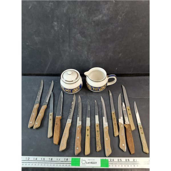 Tetley Teas Cream & Sugar Set, Dining Knives