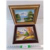 Image 1 : (2) Framed Wall Art Paintings 13" x 11"