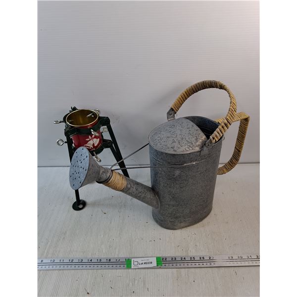 Christmas Tree Stand, Galvanized Watering Can, Cannot Ship