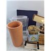 Image 2 : Wine Cooler, Vintage Desk Lamp, Water Filtering Jug, (4)Marquis Crystalline Goblets, Misc