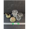 Image 1 : Ceramic Cream & Sugar Set, Crystal Cups