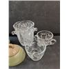 Image 3 : Ceramic Cream & Sugar Set, Crystal Cups