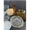 Image 4 : Amber Glass Vases, Ceramic & Glass Bowls, Plastic Shell Shaped Plates