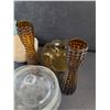 Image 5 : Amber Glass Vases, Ceramic & Glass Bowls, Plastic Shell Shaped Plates