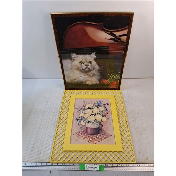 (2) Framed Wall Art Prints 19" x 16"