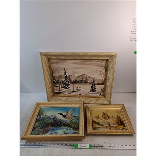 Framed Holographic Art, (2) Framed Wall Art Print/Painting 16" x 13"