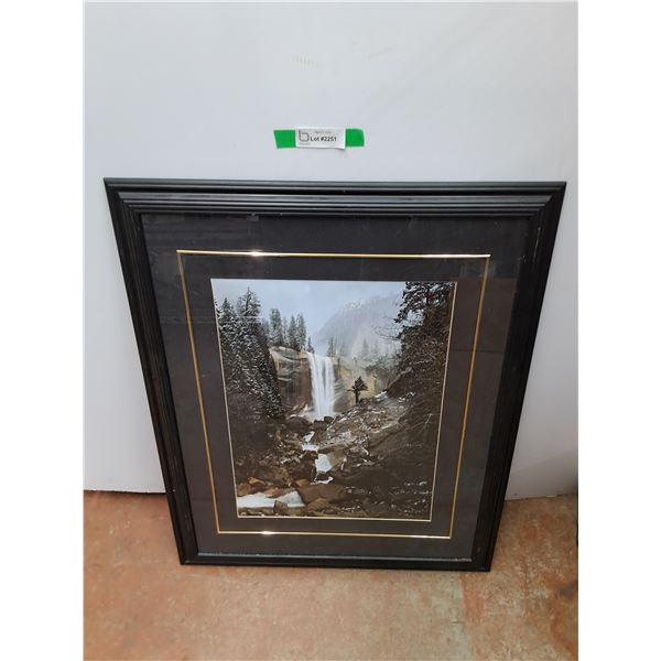 *Framed Waterfall View Art Wall Print 32" x 25" -  PICK UP ONLY