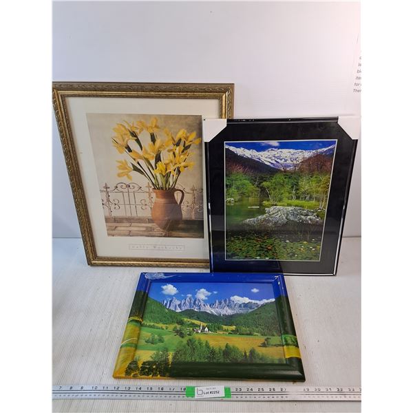 (3) Framed Wall Art Prints 22" x 18" - PICK UP