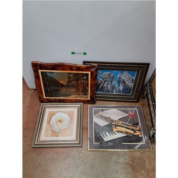 (4) Framed Wall Art Prints 20" x 16" - PICK UP