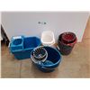 Image 1 : *(3)Mop Buckets, (2) Plastic Buckets