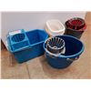 Image 2 : *(3)Mop Buckets, (2) Plastic Buckets