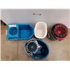 Image 4 : *(3)Mop Buckets, (2) Plastic Buckets