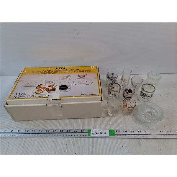 Vita 12 Piece Coffee and Cake Set, Various Shot Glasses, Candle Holder