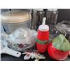 Image 4 : Tea Pot, Jars, Condiment Bottles, Juicer, Salt & Pepper Shakers, Plastic Bowl, Oil Bottle, Misc