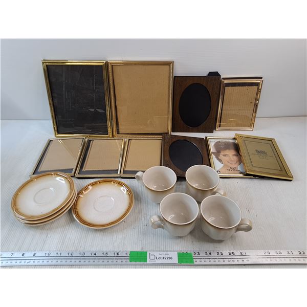Various Photo Frames, Ceramic Tea Cups & Saucers
