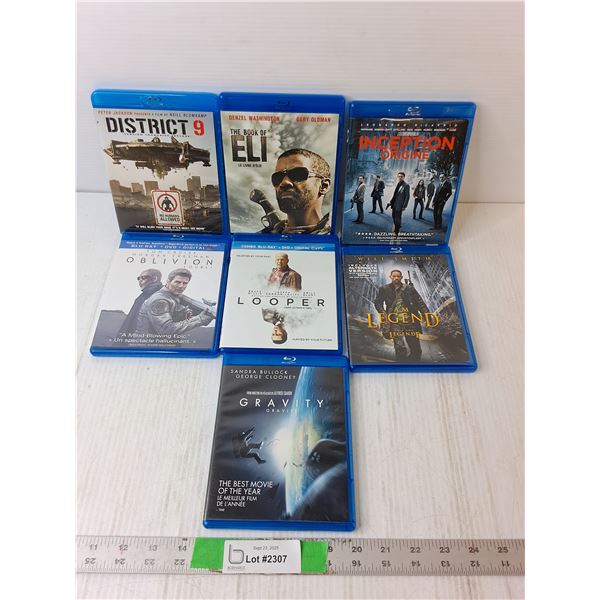 (7) Blu Ray Discs- Inception, Looper, Gravity, Misc.