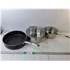 Image 1 : (2) Stainless Steel Pots & Lagostina Frying Pan, Pickup Preferred