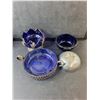 Image 2 : Cobalt Blue Glass & Metal Plated Dishes