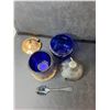 Image 3 : Cobalt Blue Glass & Metal Plated Dishes