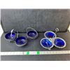 Image 1 : Cobalt Blue Glass & Silver Plated Dishes- Candy Dish, Trays