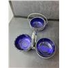 Image 3 : Cobalt Blue Glass & Silver Plated Dishes- Candy Dish, Trays