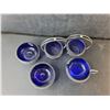 Image 2 : Cobalt Blue Glass & Silver Plated Dishes- Candy Dish, Creamer