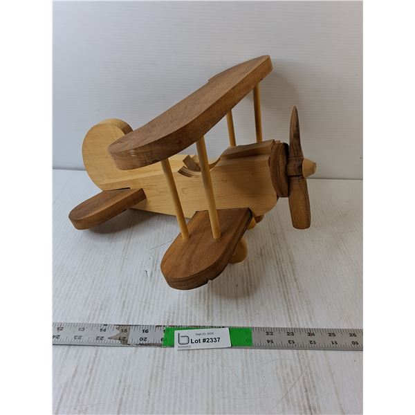 Wood Model Plane with Wheels Approx. 15" Long