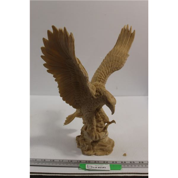 Resin Bald Eagle Figurine 14.5" Tall - Wing Chipped