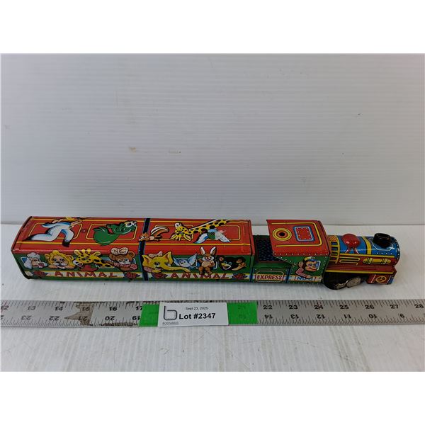 Vintage Animal Express Metal Train- Missing Wheel 15" Long