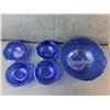 Image 2 : (5) Cobalt Blue Glass Bowls Up to 9" Diameter