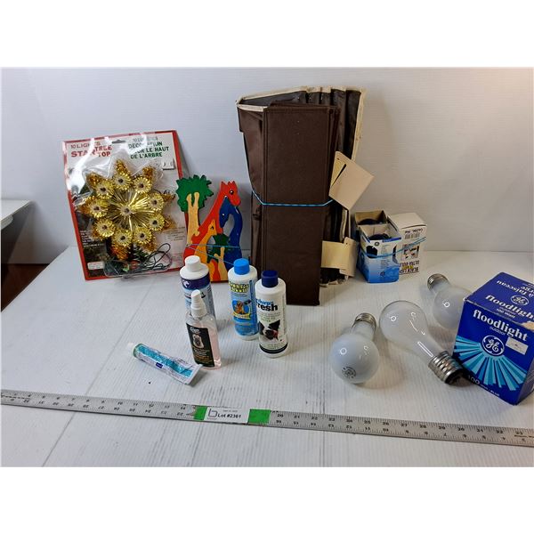 Lightbulbs, Over the Door Storage Unit, Dog Medications, Misc.