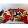Image 1 : Christmas Decor Lot- Stocking, Pet Collars, Sign with Stake