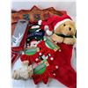 Image 2 : Christmas Decor Lot- Stocking, Pet Collars, Sign with Stake