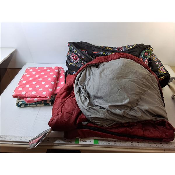 Outbound Sleeping Bag, Rolling Duffel Bag, Tablecloth, Misc.
