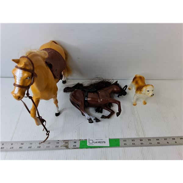 (3) Barbie Horses/Dog