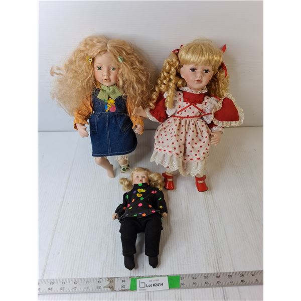 (3) Porcelain Dolls