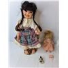 Image 3 : (4) Porcelain Dolls, Two Stands