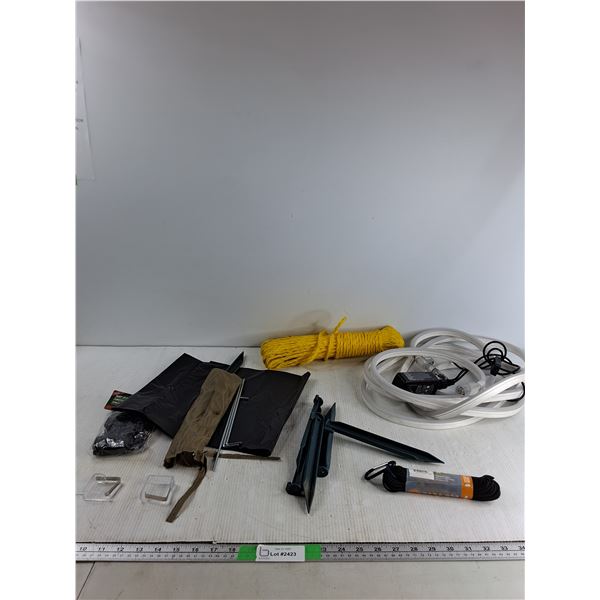 Tarp Clamps, Rope, Ground Stakes, Miscellaneous