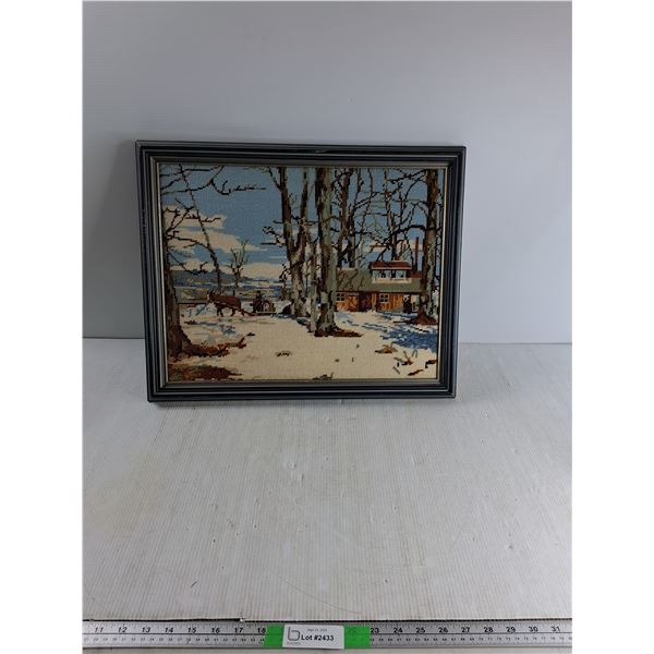 Winter Scene Needlepoint Painting 22x18