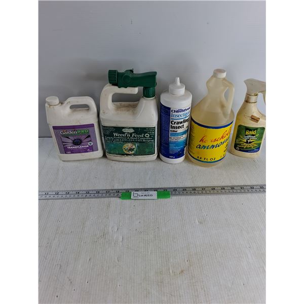 Lot Of Various Insect Killer Chemicals/ Lawn Fertilizer, Raid, Weed Feed, Misc, CANNOT SHIP