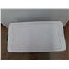 Image 3 : **Large Plastic Storage Tote with Lid 33" x 17" x 12" - Cannot Ship