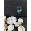 Image 5 : Various Cream & Sugar Sets, Glass Goblet, 7" Ceramic Plates