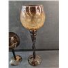 Image 2 : (2) Amber Glass Goblets - Pick Up Preferred