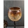 Image 3 : (2) Amber Glass Goblets - Pick Up Preferred
