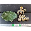 Image 1 : Ceramic Leaf Bowl, Ceramic Liquor Decanter & Shot Cups
