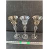 Image 1 : (3) 12" Glass Tea Candle Holders