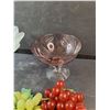 Image 4 : (2) Footed Glass Bowls, Artificial Grapes