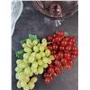 Image 6 : (2) Footed Glass Bowls, Artificial Grapes