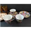 Image 4 : Amber Glass Goblets, Ceramic Tea Cups & Saucers