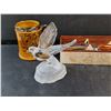 Image 4 : Glass Dove Statue, Ceramic Beerstein, Vintage Pie Utensils Set